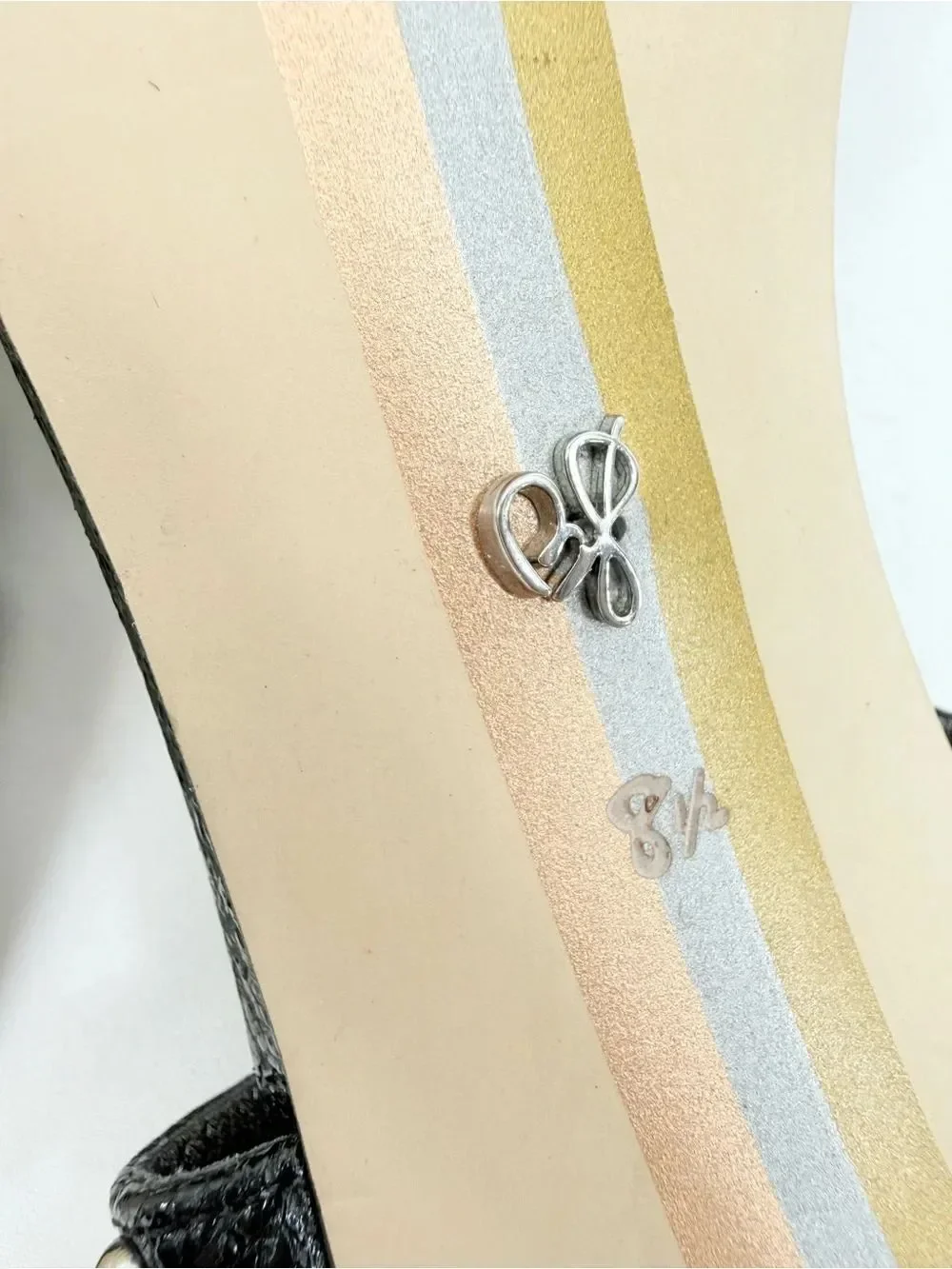 Sam Edelman LENNOX Black Glitter Silver Studded Strappy Open Toe Stiletto Heels